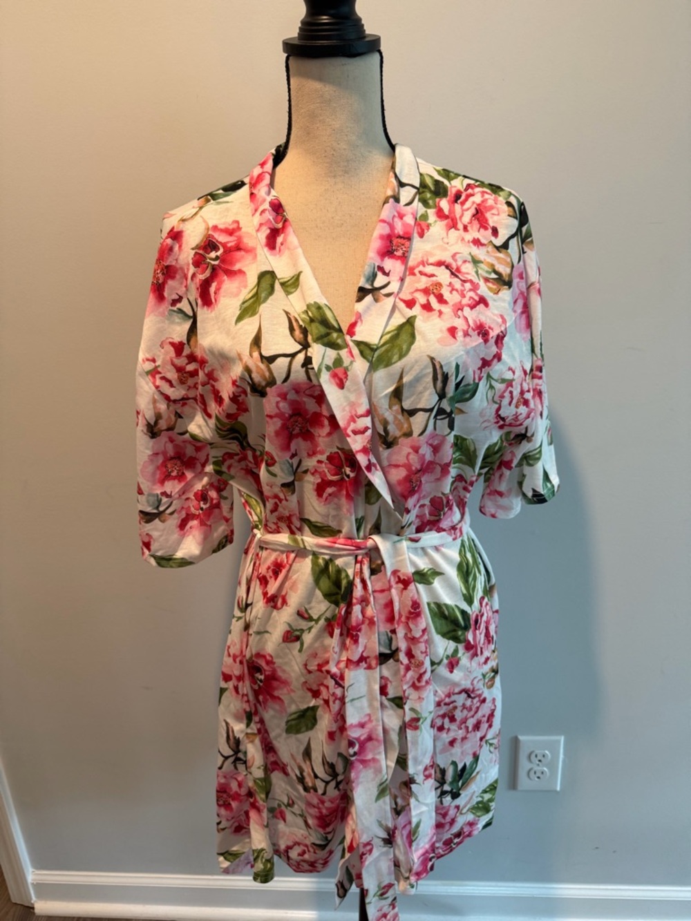 Show Me Your MuMu Brie Robe One Size Floral Kimono Tie Waist - Picture 8 of 9